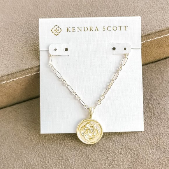 Kendra Scott Dira Coin Pendant Gold New 